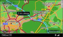 Zobrazení dopravního hlášení TMC/TMCpro na mapě