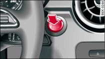 Mittelkonsole: Taste START ENGINE STOP (bei Komfortschlüssel)