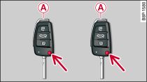 Set di chiavi (esempio 2: con chiave comfort ovvero impianto di allarme antifurto)
