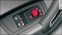 Pormenor da porta do condutor: botão rotativo