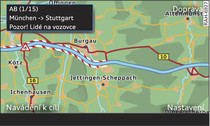 Zobrazení dopravní informace TMC/TMCpro na mapě