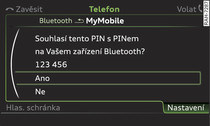Údaj PIN k zadání do mobilního telefonu