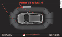MMI: optické zobrazování odstupu (vozidla s asistentem pro parkování*)