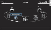 Audi connect menu