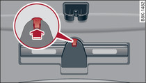 A3 Saloon with boot lid open: warning triangle