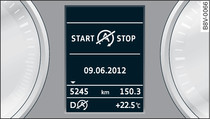 Instrument cluster with driver information system: Engine stop temporarily unavailable