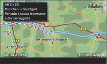 Visualizzazione di un'informazione sul traffico TMC/TMCpro sulla cartina