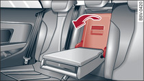 Спинка сиденья: крышка приспособления для дополнительной загрузки