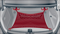 Luggage compartment: Stretch net attached to top of luggage compartment