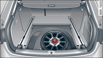 Luggage compartment: Collapsible spare wheel
