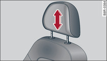Front seat: Adjusting head restraint