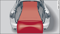 Przestrzeń bagażnika: mata odwracana przy rozłożonym oparciu siedzenia