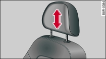 Ručně nastavitelné přední sedadlo: nastavení opěrky hlavy