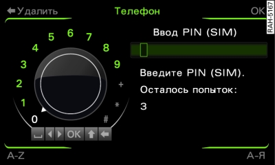 Ввод PIN-кода (SIM)