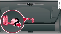 Фрагмент багажника: доступ к устройству аварийной деблокировки