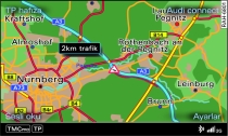 Bir TMC/TMCpro trafik bilgisinin haritada gösterimi