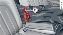 Rear seat: Strapping down luggage