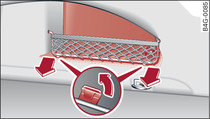 Боковая обшивка справа в багажнике: снятие обшивки