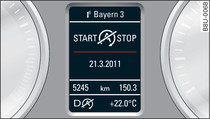 Instrument cluster: Engine stop temporarily unavailable