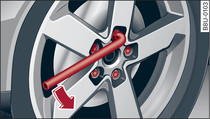 Wheel: Loosening the wheel bolts