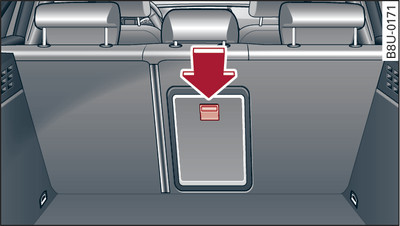 Luggage compartment: Load-through hatch in backrest