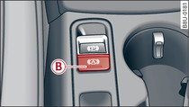 Section of centre console: Button for hold assist
