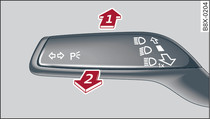 Turn signal and main beam lever: Switching main beam assist on/off