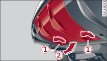 Zona del parachoques trasero: Retirar la cubierta del parachoques