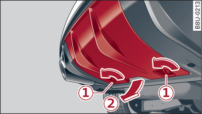 Zona del parachoques trasero: Retirar la cubierta del parachoques