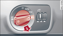 Dashboard: Lichtschakelaar met automatische rijverlichting