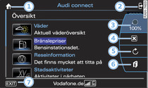 Visning av Audi connect-tjänster