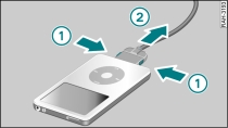 iPod-Stecker vom iPod abziehen