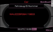 Display: Fahrzeug-Identifizierungsnummer