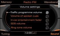 Volume settings