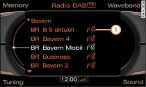 DAB station list showing stations no longer received