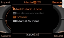 Selecting external AV input