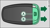 Remote control key: Removing the emergency key