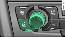 Air distribution button and rotary control