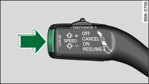 Control lever: Setting the speed