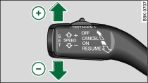 Control lever: Setting a new speed
