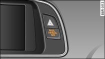 Lamp indicates that front passenger's airbag has been deactivated via key-operated switch
