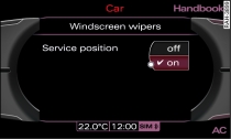 Display: Service position