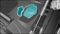 Compartimento do motor: reservatório do lava-pára-brisas