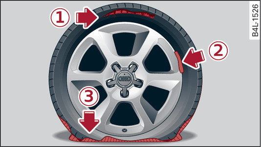 Fig. 322 Tyres: Irreparable tyre damage