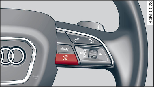 Fig. 102 Steering wheel: Button for steering wheel heating