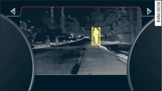 Fig. 154 Instrument cluster: Pedestrian highlighted in yellow