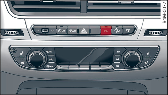 Fig. 166 Centre console: Button for parking aid