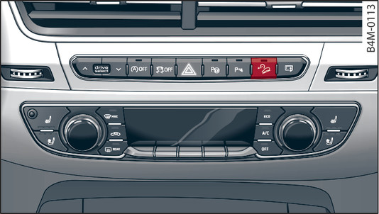 Fig. 191 Centre console: Button for downhill assist function
