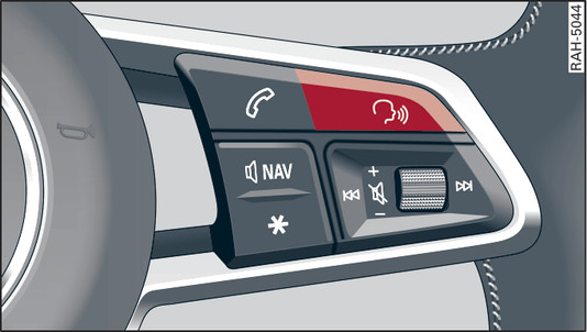Fig. 213 Speech dialogue system button on multi-function steering wheel