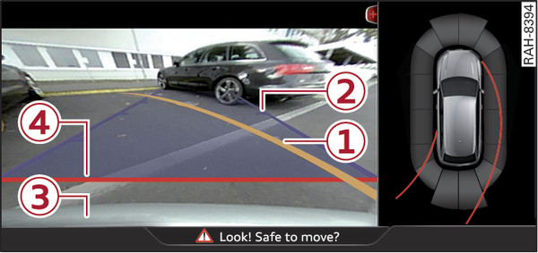 Fig. 171 Infotainment display: Approaching a parking space